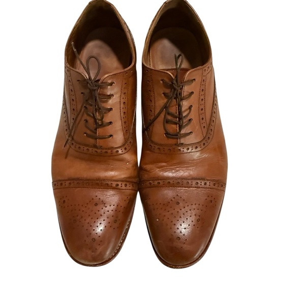Warfield & Grand Men’s Oxford Dress Shoes Size US 13 Chestnut Leather Captoe - Picture 5 of 8